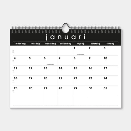 De Hobbit A4 Maandkalender 2027 Zwart