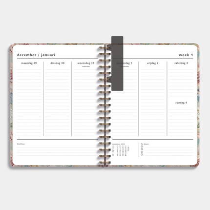 De Hobbit A4 Ringband Planner 2026 Vintage Bloemen