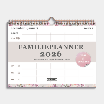 De Hobbit A4 Spiraal Familieplanner 2026 Kersenbloesem