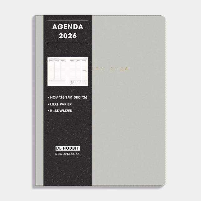 De Hobbit A5 Agenda Flex Grijs 2026