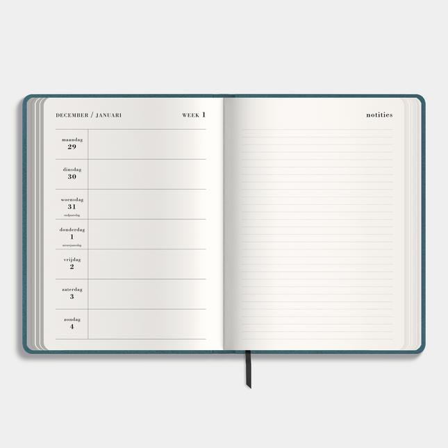 De Hobbit A5 Agenda Flex Notitie Blauw 2026