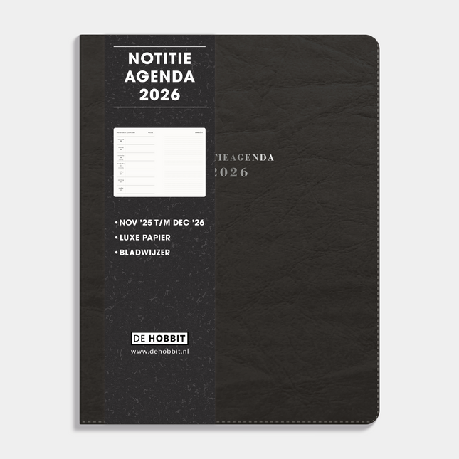 De Hobbit A5 Agenda Flex Notitie Zwart 2026
