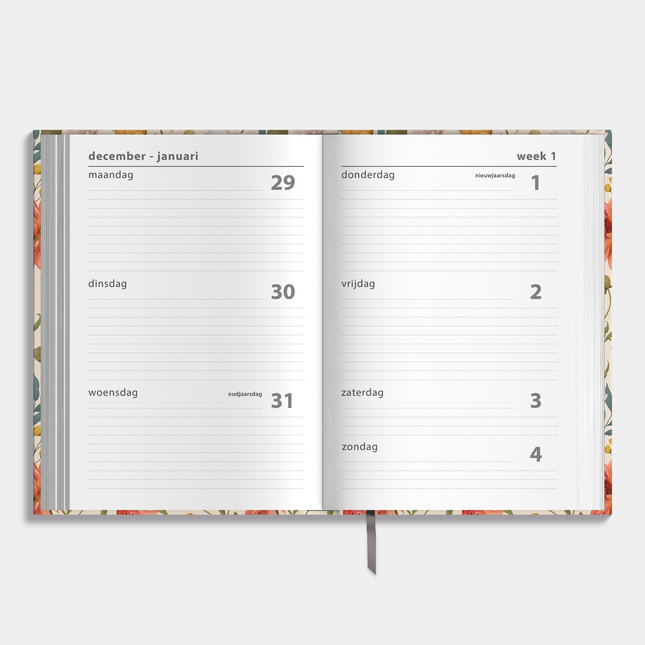 De Hobbit A5 Basic Agenda 2026 Vintage Rozen