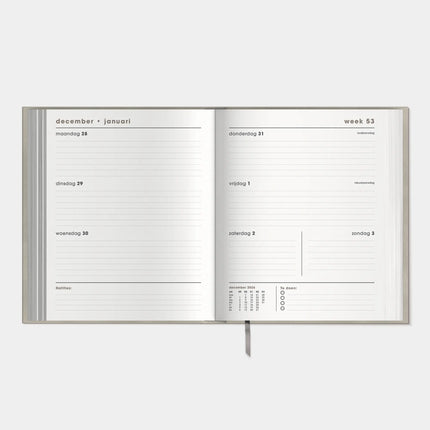 De Hobbit A5 Flex Planner 2027 Warmgrijs