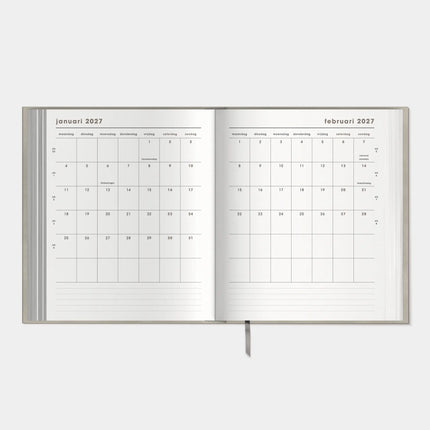 De Hobbit A5 Flex Planner 2027 Warmgrijs