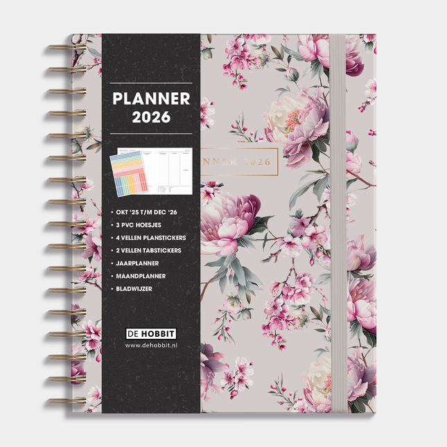 De Hobbit A5+ Planner 2026 Kersenbloesem