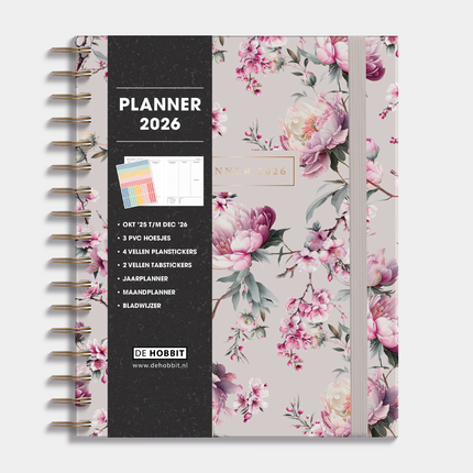 De Hobbit A5+ Planner 2026 Kersenbloesem