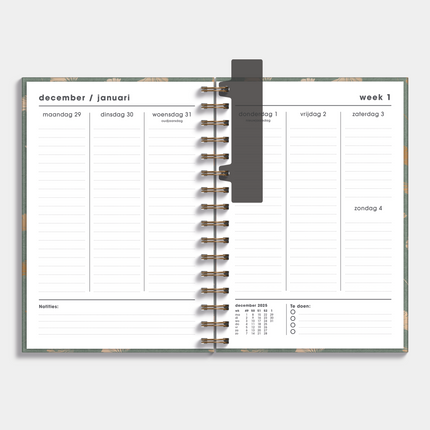 De Hobbit A5 Ringband Planner 2027 Ginkgo
