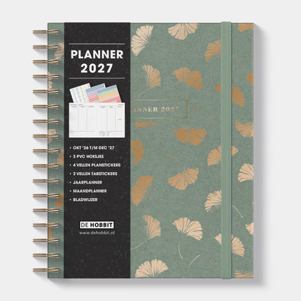 De Hobbit A5+ Ringband Planner 2027 Ginkgo