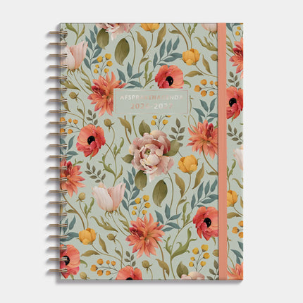 De Hobbit Afsprakenagenda 2026-2027 A4 Vintage Bloemen