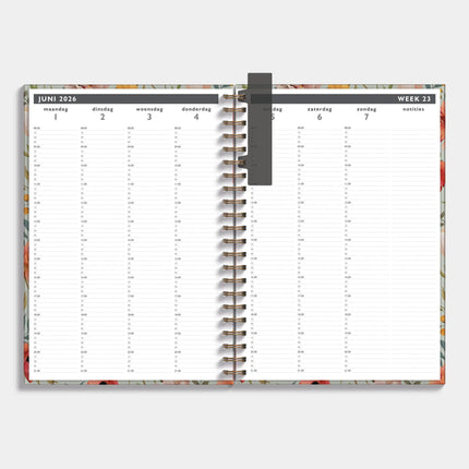 De Hobbit Afsprakenagenda 2026-2027 A4 Vintage Bloemen