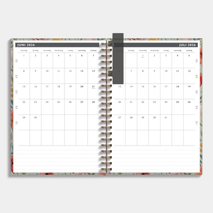 De Hobbit Afsprakenagenda 2026-2027 A4 Vintage Bloemen