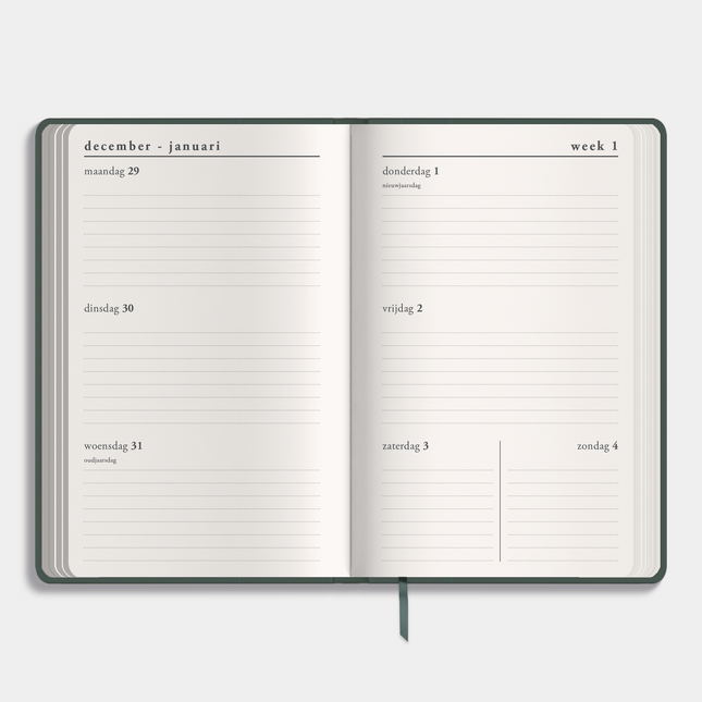 De Hobbit Deluxe Pocket Agenda 2026 Donkergroen