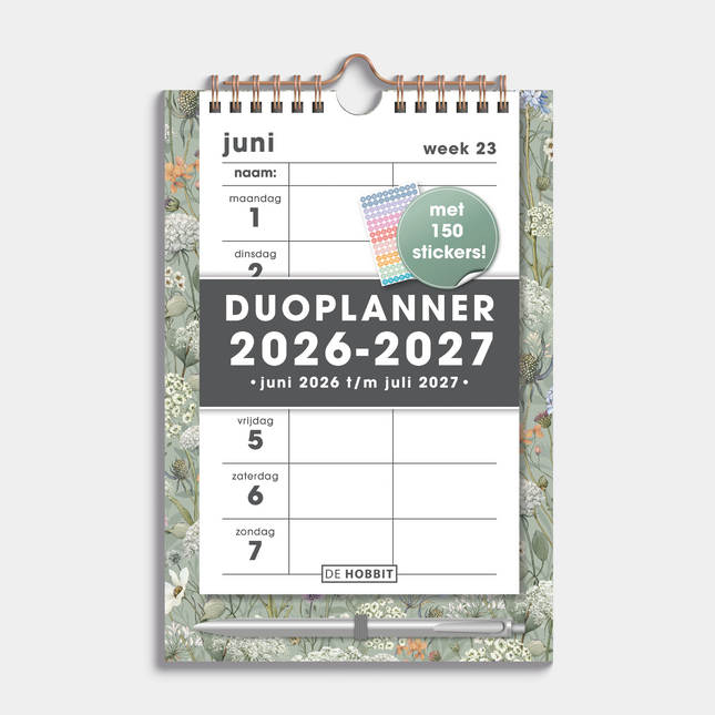 De Hobbit Duoplanner 2026-2027 A5+ Weidebloemen