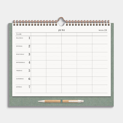 De Hobbit Familieplanner 2026-2027 A4+ Groen Luxe