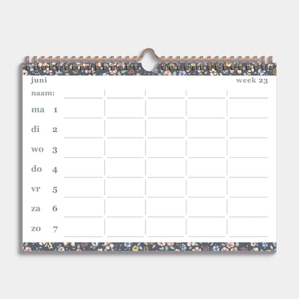 De Hobbit Familieplanner 2026-2027 A4+ Pastel Bloemetjes