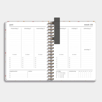 De Hobbit Lerarenagenda Basisonderwijs 2026-2027 ±A4 Aquarel Bloemetjes
