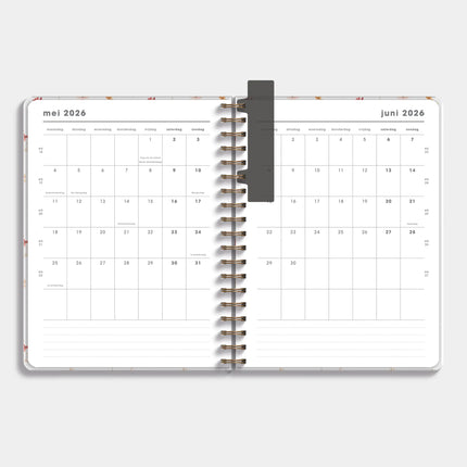 De Hobbit Lerarenagenda Basisonderwijs 2026-2027 ±A4 Aquarel Bloemetjes