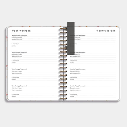 De Hobbit Lerarenagenda Basisonderwijs 2026-2027 ±A4 Aquarel Bloemetjes