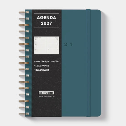 De Hobbit Luxe A5 Ringband Agenda 2027 Teal
