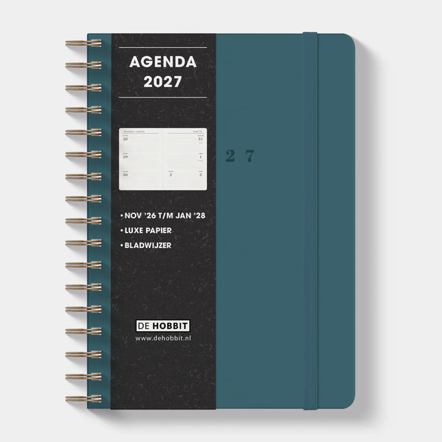 De Hobbit Luxe A5 Ringband Agenda 2027 Teal