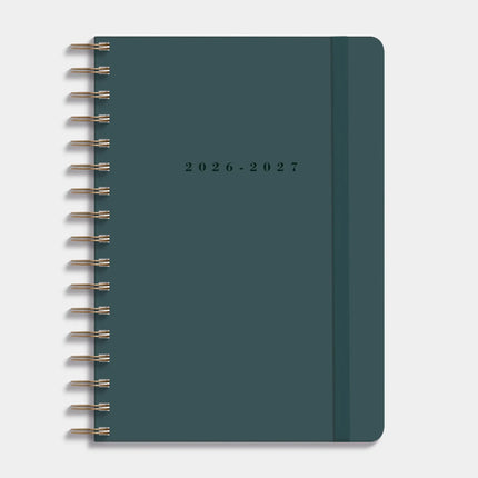 De Hobbit Luxe Ringband Schoolagenda 2026-2027 A5 Suedelook Petrolblauw
