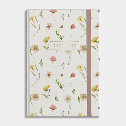 De Hobbit Luxe Schoolagenda 2026-2027 ±A5 Aquarel Wilde Bloemetjes