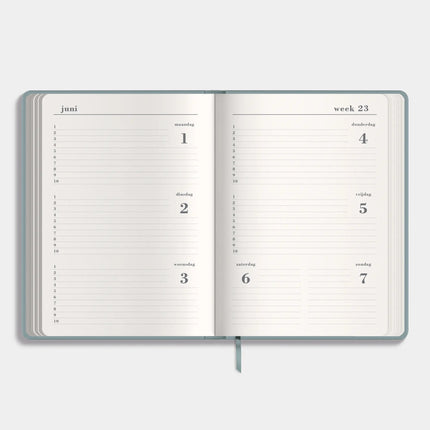 De Hobbit Luxe Schoolagenda 2026-2027 A5 Suedelook Grijsblauw