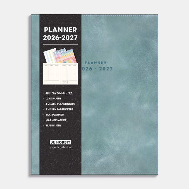 De Hobbit Luxe weekplanner 2026-2027 A5+ met suède-look