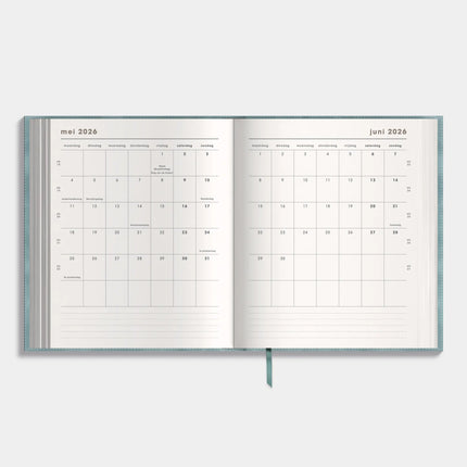 De Hobbit Luxe weekplanner 2026-2027 A5+ met suède-look