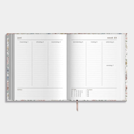De Hobbit Luxe Weekplanner 2026-2027 A5+ Pastel Bloemetjes