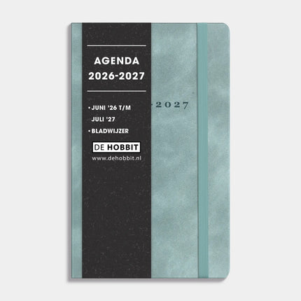 De Hobbit Luxe Zakagenda 2026-2027 ±A6 Suedellook Aqua