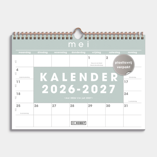 De Hobbit Maandkalender Schooljaar 2026-2027 A4 Mint