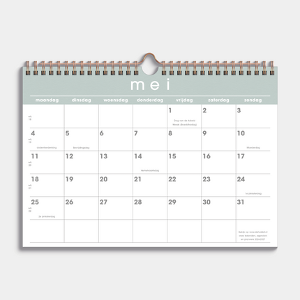 De Hobbit Maandkalender Schooljaar 2026-2027 A4 Mint
