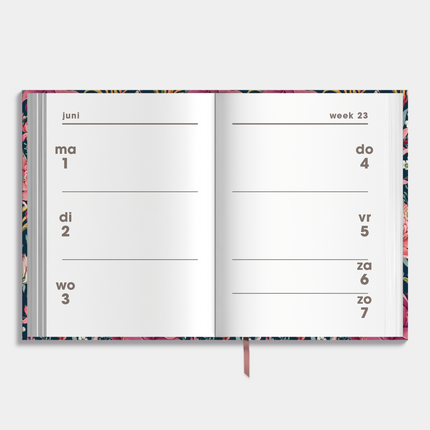 De Hobbit Mini Agenda 2026-2027 A7 Tropische Bloemen