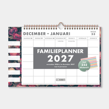 De Hobbit Omslag Familieplanner 2027 Rozen Klassiek 6 Personen