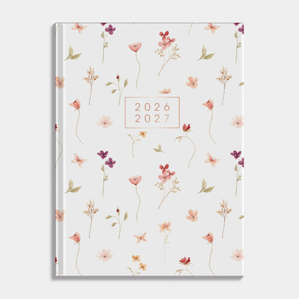 De Hobbit Pocket Agenda 2026-2027 A6 Aquarel Bloemetjes