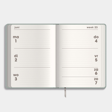 De Hobbit Pocket Agenda 2026-2027 A6 Lederlook Aqua