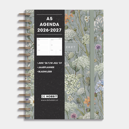 De Hobbit Ringband Agenda 2026-2027 A5 Weidebloemen