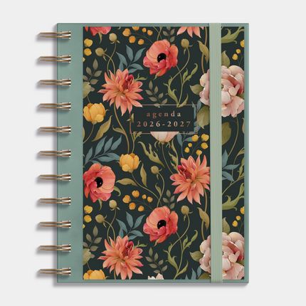 De Hobbit Ringband Agenda 2026-2027 A6 Vintage Bloemen