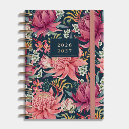 De Hobbit Ringband Agenda 2026-2027 Medium Tropische Bloemen