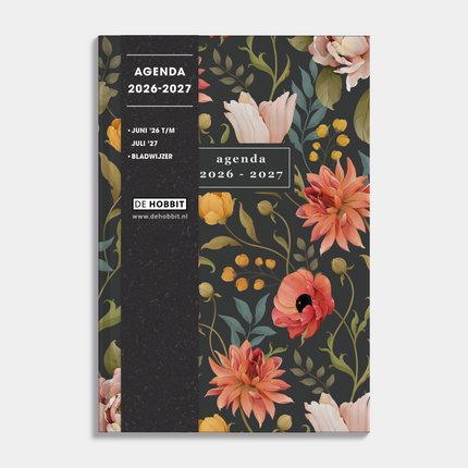 De Hobbit Schoolagenda 2026-2027 ±A5 Vintage Bloemen