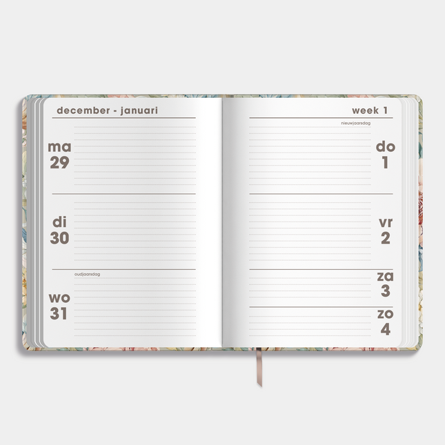 De Hobbit Soft Pocket Agenda 2026 Vintage Bloemen