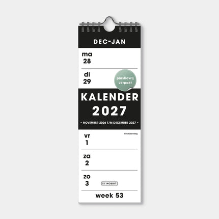 De Hobbit Weekkalender Smal 2027 Zwart
