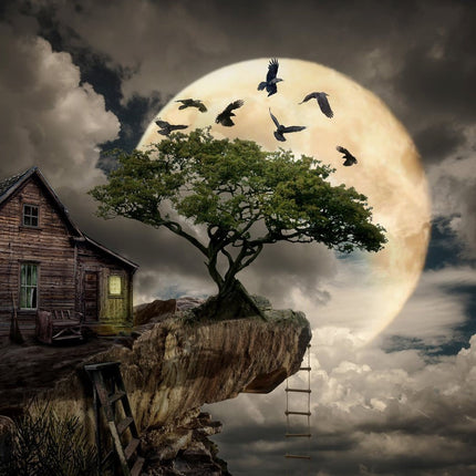 Enjoy A Log Cabin on a Cliff Puzzel 1000 Stukjes