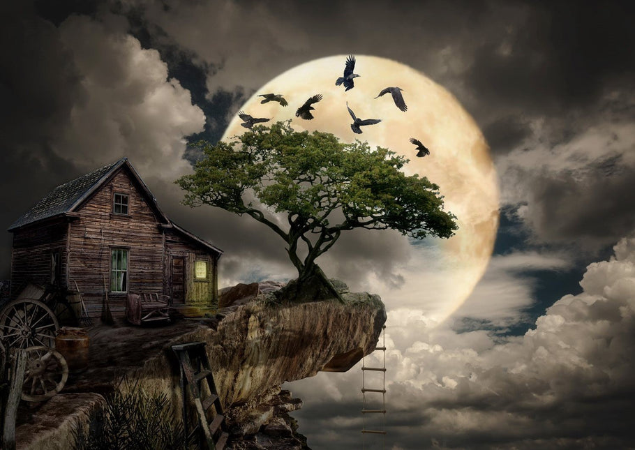 Enjoy A Log Cabin on a Cliff Puzzel 1000 Stukjes