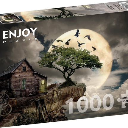 Enjoy A Log Cabin on a Cliff Puzzel 1000 Stukjes