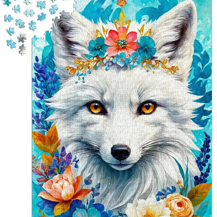 Enjoy Blooming Snow Fox Puzzel 1000 Stukjes