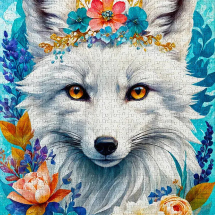 Enjoy Blooming Snow Fox Puzzel 1000 Stukjes