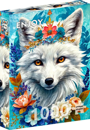 Enjoy Blooming Snow Fox Puzzel 1000 Stukjes